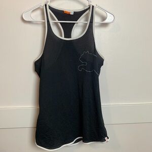 Puma Girls Black Mesh Jersey Racerback Tank Top